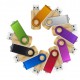 Pen drive giratório, parte interna em bambu Capacidade de 4 a 64 Gb, memória 2.0 e 3.0