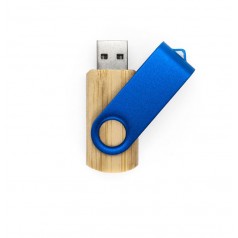 Pen drive giratório, parte interna em bambu Capacidade de 4 a 64 Gb, memória 2.0 e 3.0