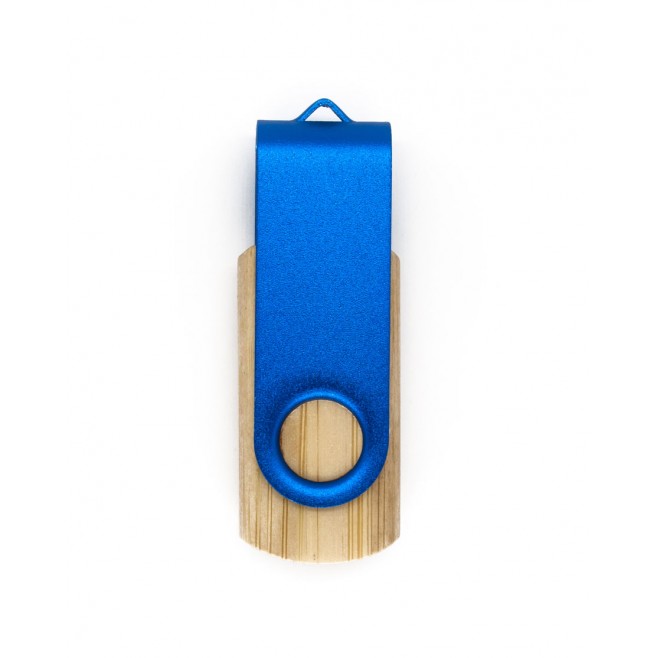 Pen drive giratório, parte interna em bambu Capacidade de 4 a 64 Gb, memória 2.0 e 3.0