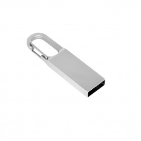 Pen drive metal fosco com mosquetão Capacidade de 4 a 64 Gb, memória 2.0 e 3.0