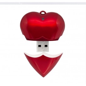 Pen drive formato coração Capacidade de 4 a 64 Gb, memória 2.0 e 3.0