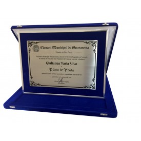Placa de Homenagem Com Moldura e Estojo