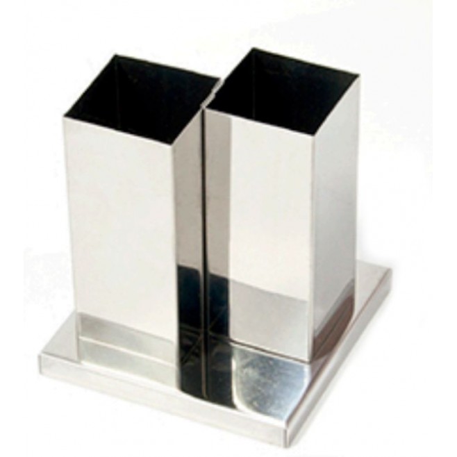 Porta caneta duplo  com base inox personalizado