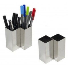 Porta Caneta duplo em inox personalizado