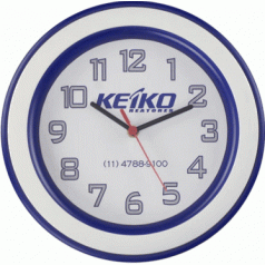 Relógio de Parede Personalizado Redondo de 30 Cm Com Aro Decorativo