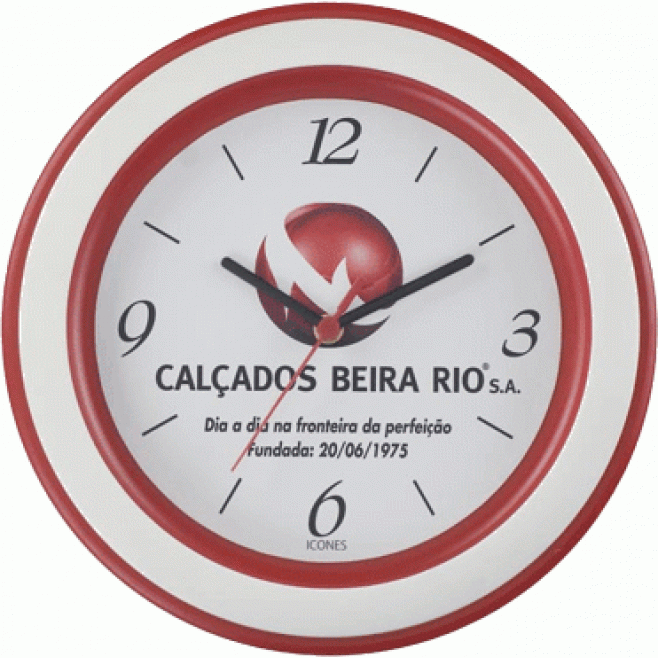 Relógio de Parede Personalizado Redondo de 30 Cm Com Aro Decorativo