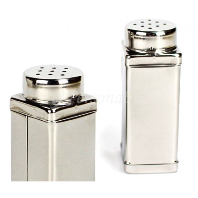 Saleiro em vidro com tampa de aço inox