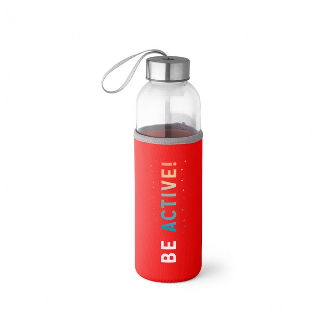 Squeeze em Vidro e Aço Inox personalizado