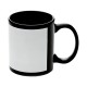 Caneca Cerâmica Preta Com Tarja Branca  Personalizada