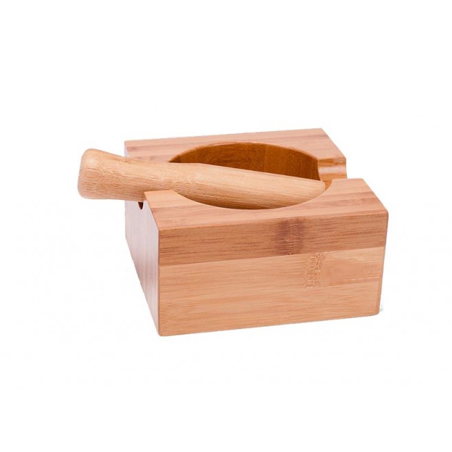 Amassador De Temperos Em Bambu Quadrado Personalizado