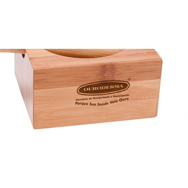 Amassador De Temperos Em Bambu Quadrado Personalizado