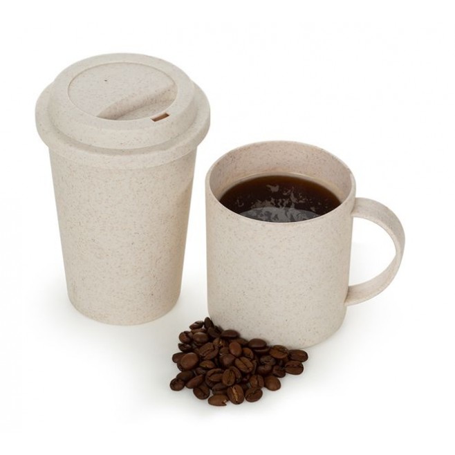 Kit Com Copo e Caneca em Fibra de Bambu  Personalizado