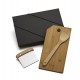 Kit Para Cozinha Em Bambu / Inox Com Espátula Multiuso - 3 Pçs
