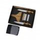 Kit Para Cozinha Em Bambu / Inox Com Espátula Multiuso - 4 Pçs
