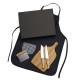 Kit Para Cozinha Em Bambu / Inox Com Espátula Multiuso - 4 Pçs