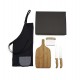 Kit Para Cozinha Em Bambu / Inox Com Espátula Multiuso - 4 Pçs