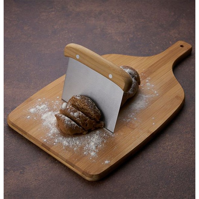 Kit Para Cozinha Em Bambu / Inox Com Espátula Multiuso - 3 Pçs