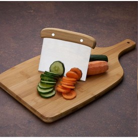 Kit Para Cozinha Em Bambu / Inox Com Espátula Multiuso - 4 Pçs