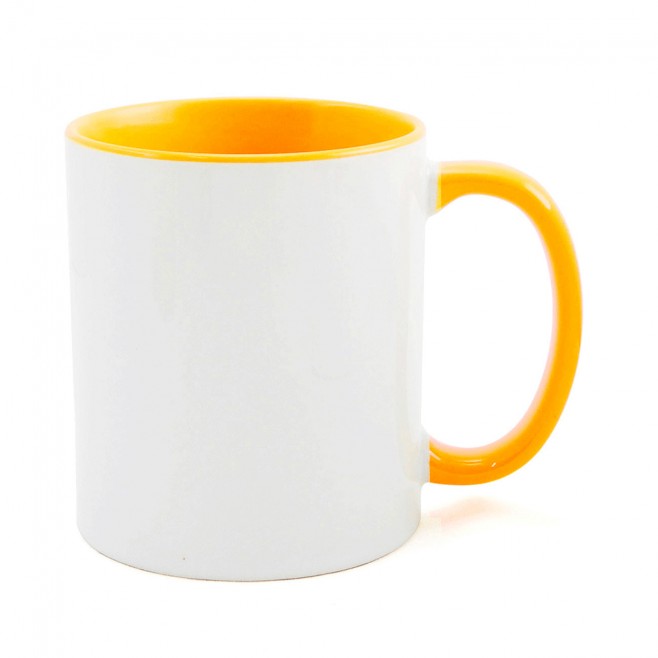 Caneca Cerâmica - 325ml - Interior e Alça Colorido  Personalizada