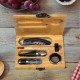 Kit Para Vinho Com Estojo em Bambu - 6 Pçs Personalizado