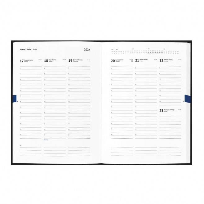 Agenda diária com fecho magnético personalizada