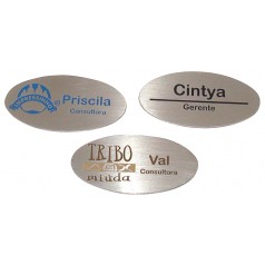 Boton Crachá em Inox Recortado Personalizado