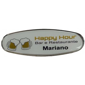Boton Crachá Personalizado gravação digital resinado 9,3x,3,2cm