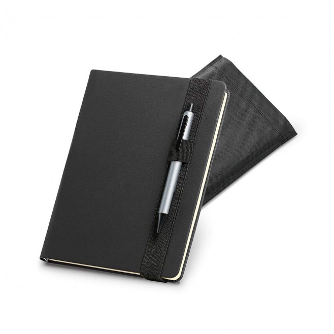 Caderno Capa Dura Couro Sintético e Porta Esferográfica 145 X 210 Mm