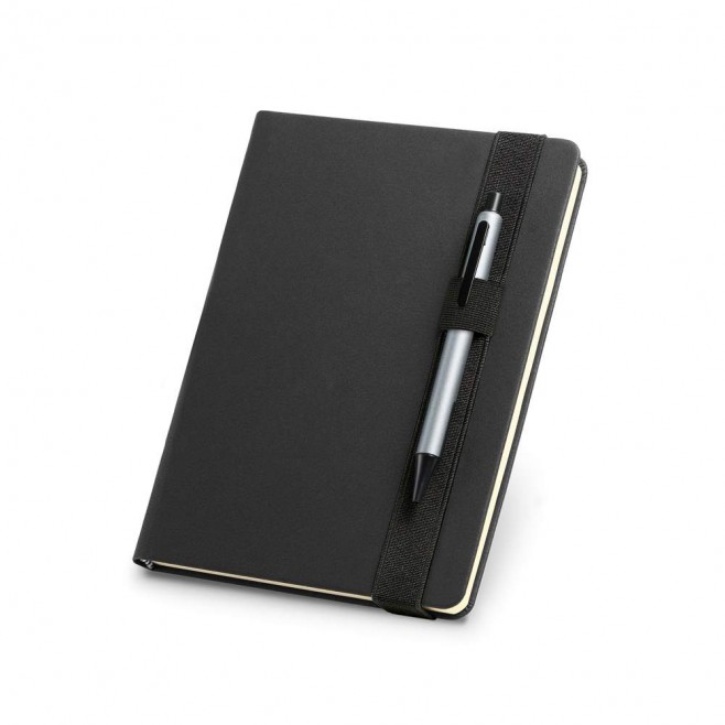 Caderno Capa Dura Couro Sintético e Porta Esferográfica 145 X 210 Mm