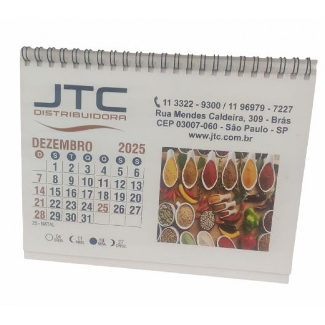 Calendário de Mesa 12 Páginas -14,8 X 19,8Cm
