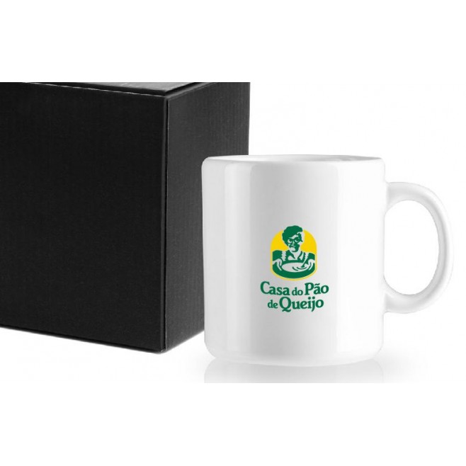 Caneca Em Cerâmica Branca 270 Ml Com Caixa