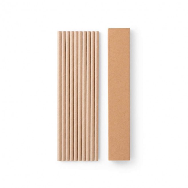 Conjunto de 10 canudos em papel kraft
