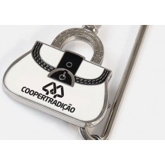 Chaveiro em Metal Com Formato de Bolsa