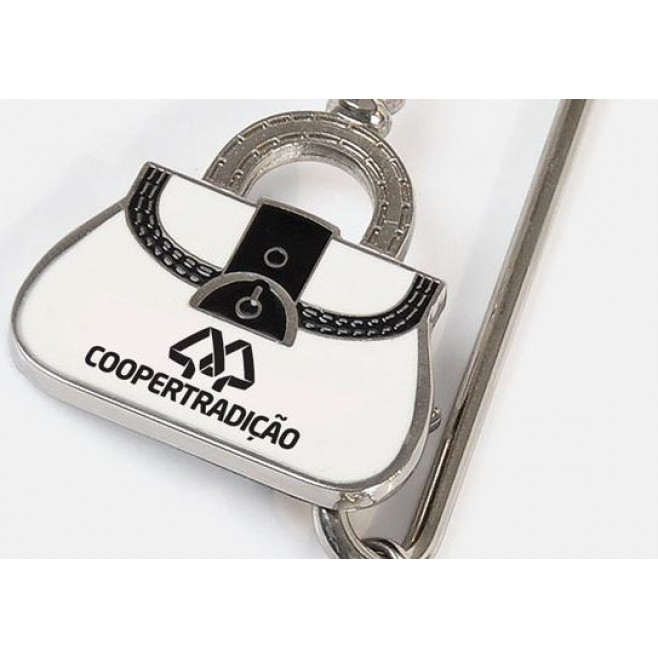 Chaveiro em Metal Com Formato de Bolsa