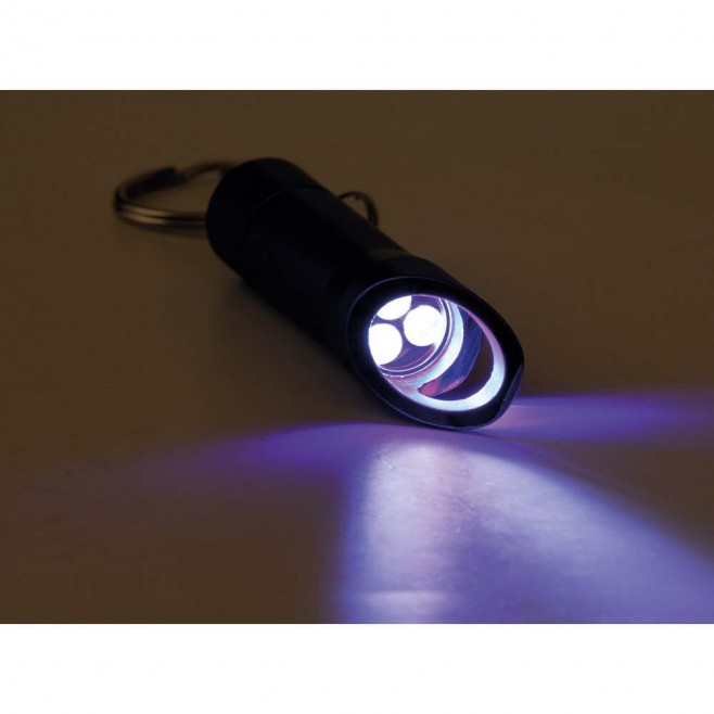 Chaveiro Lanterna em metal com 3 LEDs