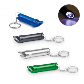 Chaveiro Lanterna em metal com 3 LEDs