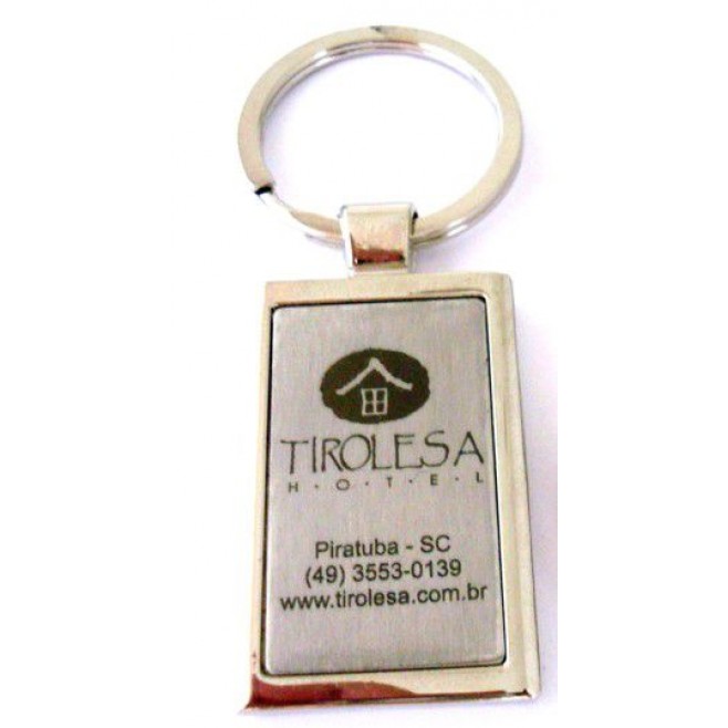 Chaveiro Personalizado em Metal Retangular