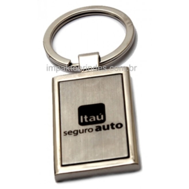 Chaveiro Personalizado em Metal Retangular