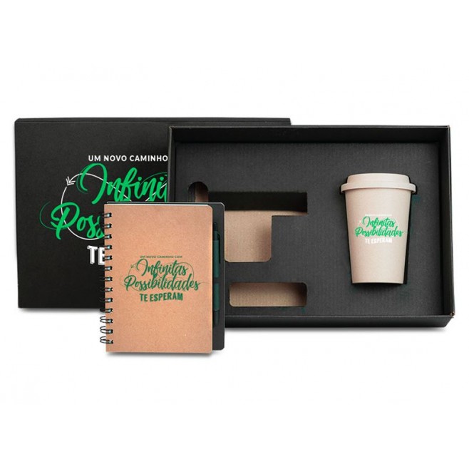 Conj. Caderno E Copo C/ Tampa - 2 Peças