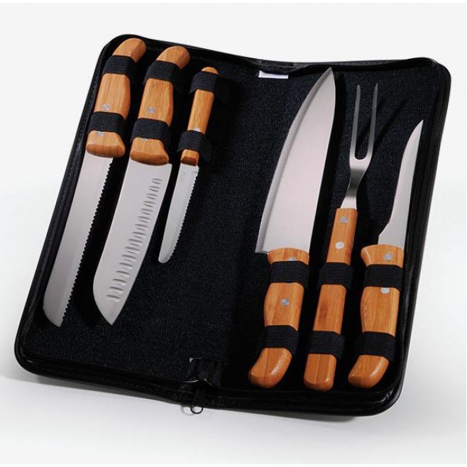 Kit de Facas e Garfo Com Estojo Frankfurt - 7 Pçs  Personalizado