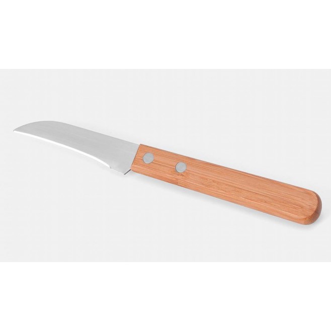 Kit de Facas, Garfo e Chaira Inox / Bambu Com Estojo  Personalizado