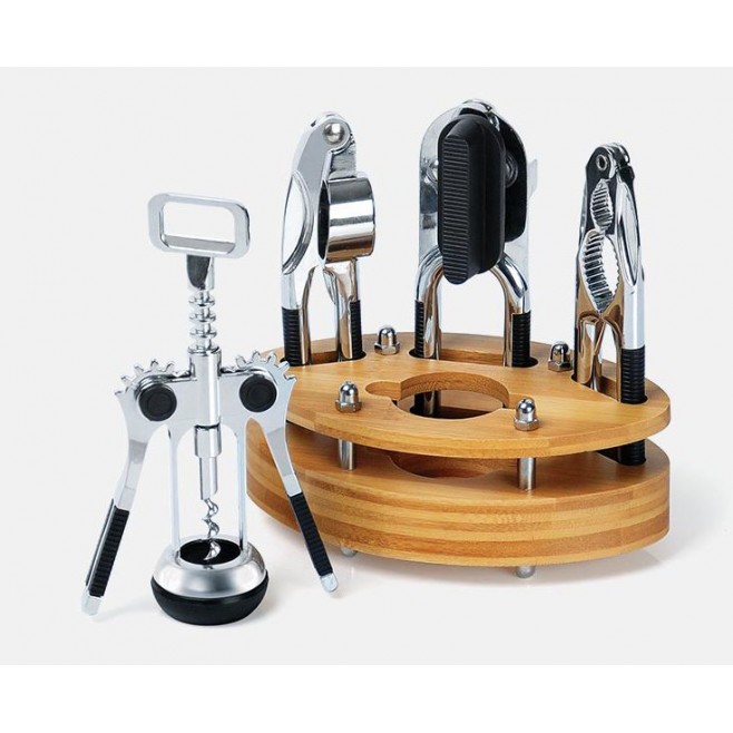 Kit de Utensílios Com Base em Bambu - 5 Pçs Personalizado