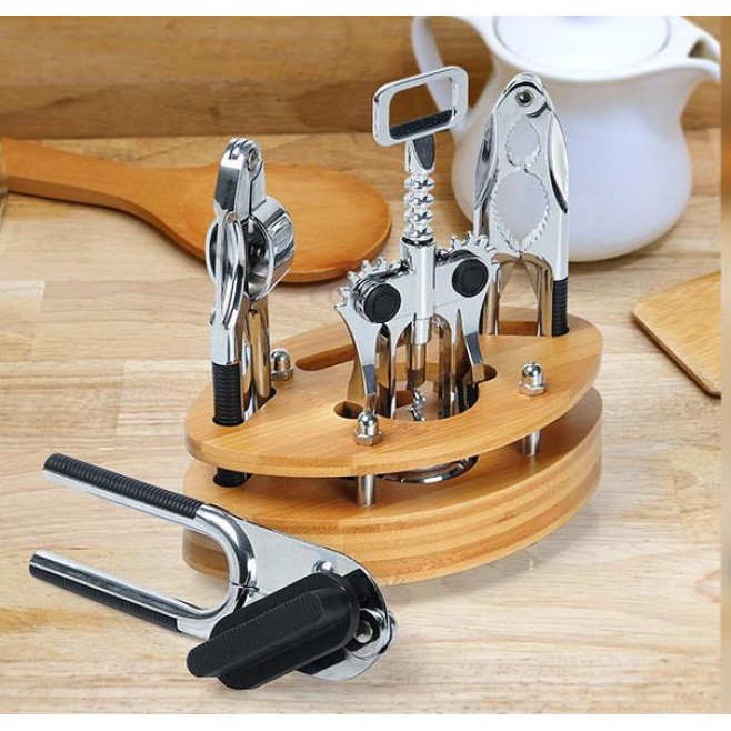 Kit de Utensílios Com Base em Bambu - 5 Pçs Personalizado