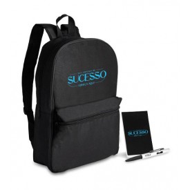 Conj. Mochila, Bloco E Caneta - 3 Pçs