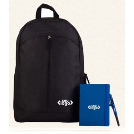 Conj. Mochila, Caderneta E Caneta - 3 Pçs