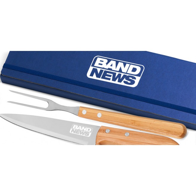 Conj de Garfo e Faca Inox Para Brinde Personalizado