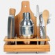 Kit Para Bar em Inox / Bambu - 8 Pçs  Personalizado