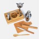 Kit Para Bar em Inox / Bambu - 8 Pçs  Personalizado
