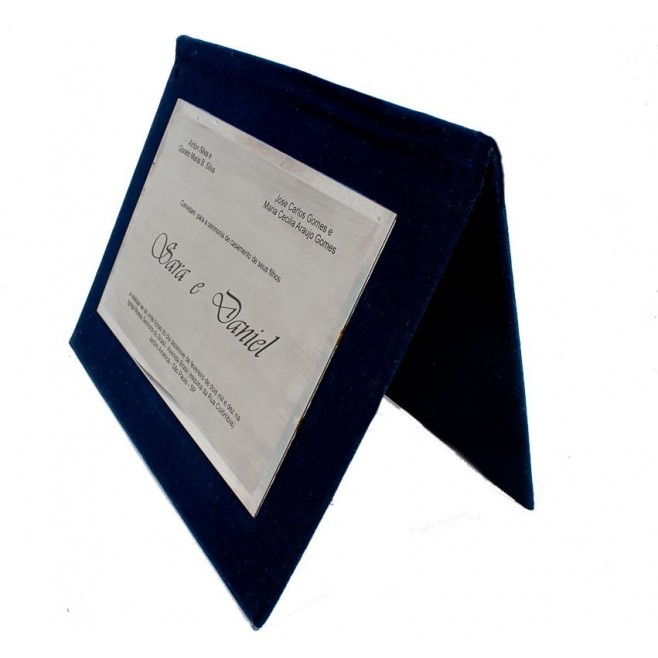 Convite Metalizado em Inox Com Porta Placa Personalizado