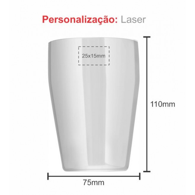 Copo Em Aço Inox Escovado - 350 Ml Personalizado